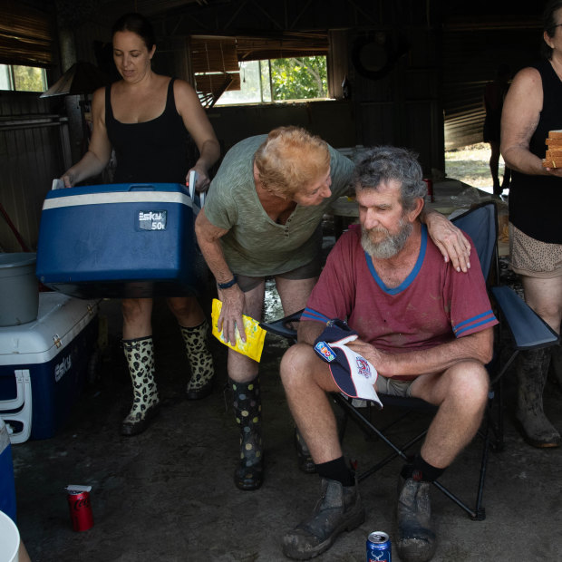 Bruno Temporini has stage four cancer and has been unable to clean his home after it was inundated with flood waters, but family, friends and volunteers have stepped in to help.