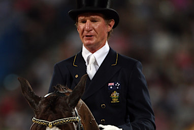 Heath Ryan representing Australia in dressage at the 2008 Beijing Olympics.