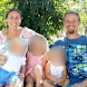 Australian mother Catherine Birmingham with her British husband, Nathan Trevallion, and their children. 