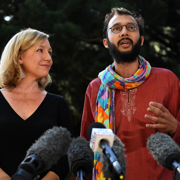 Jonathan Sri gained national attention when he stood beside resigning senator Larissa Waters in 2017, earning the moniker “Rainbow Scarf Man”.