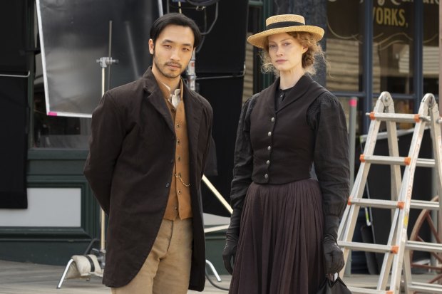 Yoson An and Alyssa Sutherland star in SBS’s gold-rush drama New Gold Mountain.