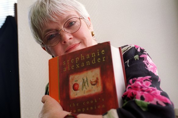 Fresh produce: Stephanie Alexander in 1996 with the first edition of The Cook's Companion.