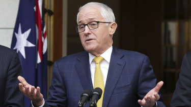 Prime Minister Malcolm Turnbull at a press conference at Parliament House on  Wednesday.