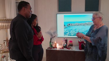 Raj, Ryan, Melanie and the sexy screensaver.