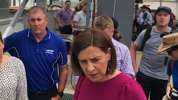 LNP Mundingburra candidate Glenn Doyle with LNP leader Deb Frecklington on Thursday.