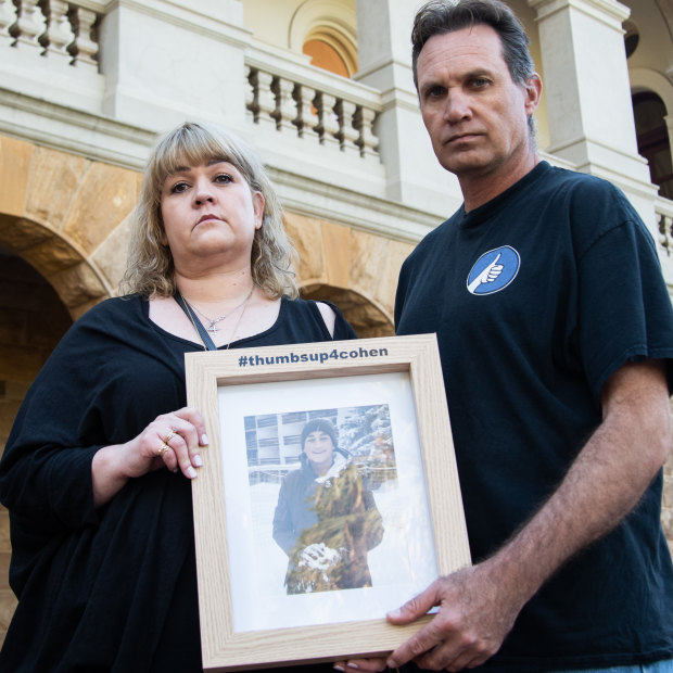 Pamella and Chris Fink are taking the fight over their son Cohen’s death in year 12 to the Supreme Court.