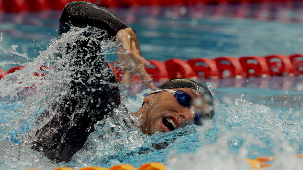 Ian Thorpe competes in the 2006 Commonwealth Games swimming trials on January 31, 2006.