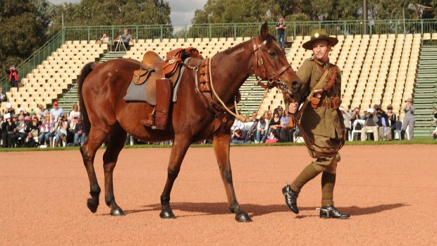 Rusty in 2011 with Captain Fitzgerald dressed as a New Zealand mounted rifleman.