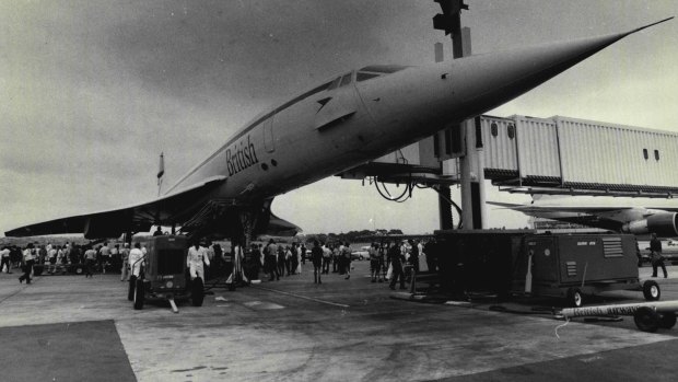 British Airways Concorde at Sydney airport, February 14, 1985.
