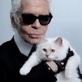 No one calls Karl Lagerfeld, pictured with his fave feline, Choupette, a 'crazy cat man'.