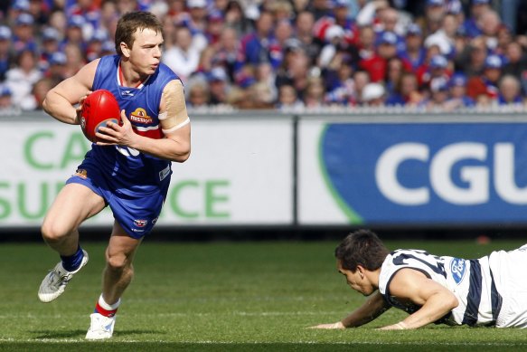 Liam Picken in action against Geelong in the 2009 finals series.