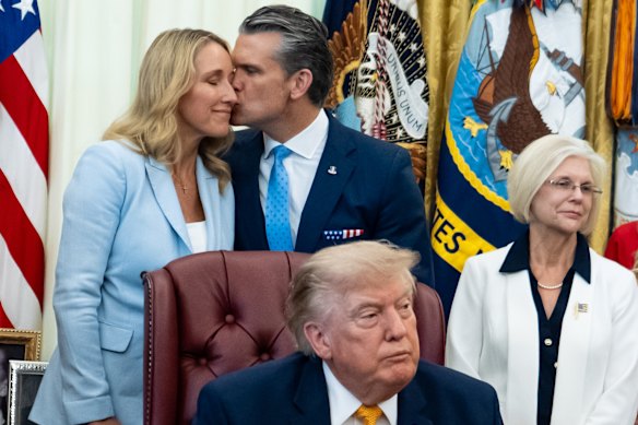 Jennifer Hegseth’s involvement in the Defence Department is so unusual that it has led to questions about Pete Hegseth’s leadership.
