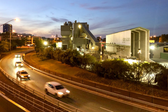 The Hanson concrete batching plant in East Perth.