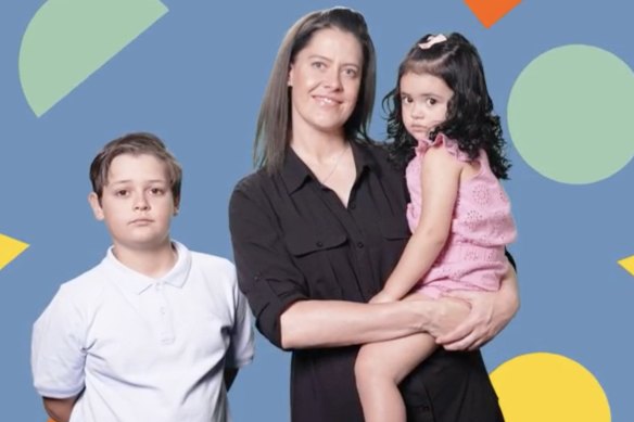 Alianna with her son Michele and his sister.