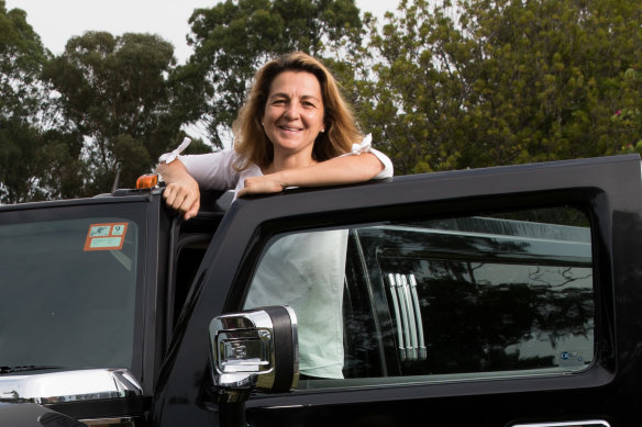 Belinda Vassallo with one of her Hummers, from her business, Humming in a Hummer will reluctantly need to pass on an increase in petrol prices to her customers.