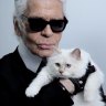  German fashion designer Karl Lagerfeld with his beloved Choupette.