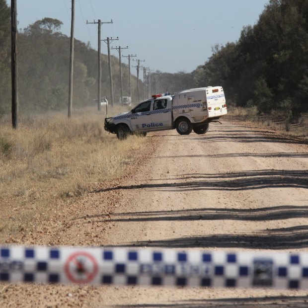 Crime scene: Talga Lane outside Moree, the site of Glen Turner’s murder.