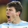Gonzalo Bertranou celebrates Argentina’s upset defeat of the All Blacks.
