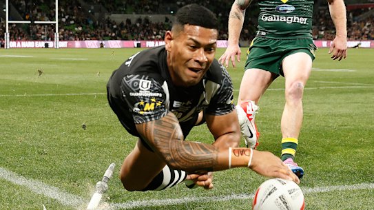 Jamayne Isaako attempts to score.