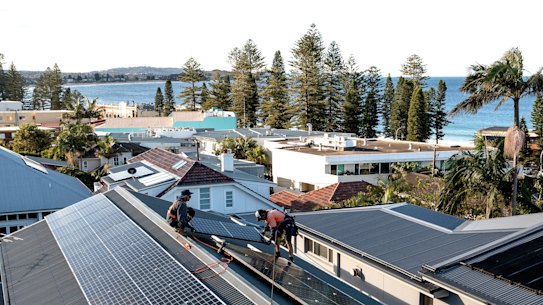 Rooftop solar systems have become common across Australia. 