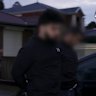 One of the men being arrested on Thursday.