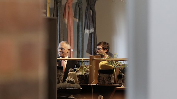 Malcolm Turnbull in 2016, attending an event with his then senior adviser David Bold.