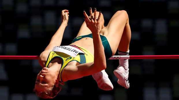 Eleanor Patterson on her way to qualifying for the high jump final in Tokyo.