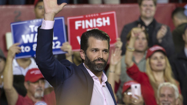 Donald Trump Jr at rally for his father US President Donald Trump in El Paso, Texas, in February. 