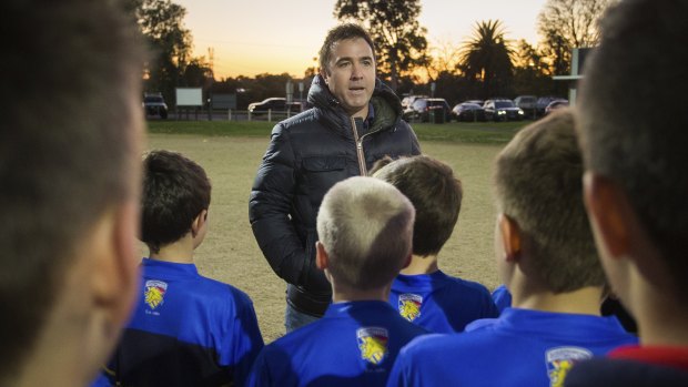 Head of AFL Victoria, and former North Melbourne coach, Brad Scott, at the ‘Marby Park’ Lions recently.
