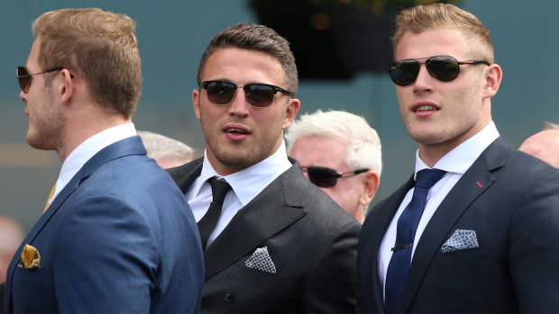 Tight-knit: Thoroughbred Burgess brothers, Tom, Sam and George enjoy the Sydney lifestyle at Rosehill. 