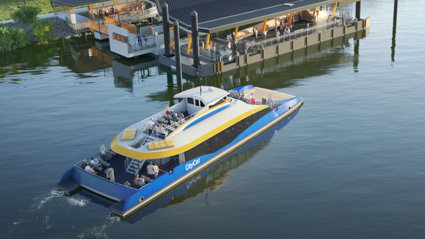A double-decker CityCat - the first of a fleet of seven - will be on the Brisbane River this year.
