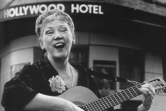 Doris Goddard outside the Hollywood Hotel. 