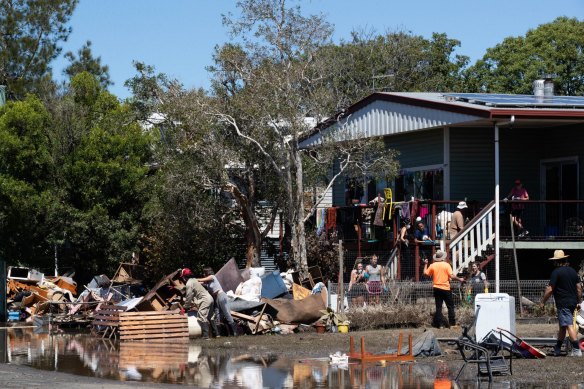 Woodburn, in the Northern Rivers region of NSW, was inundated with water and locals have just begun the enormous clean up process.