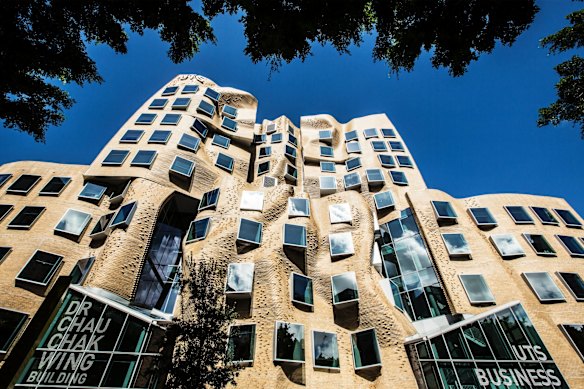 The Gehry-designed Dr Chau Chak Wing Building at UTS Business School in Sydney.