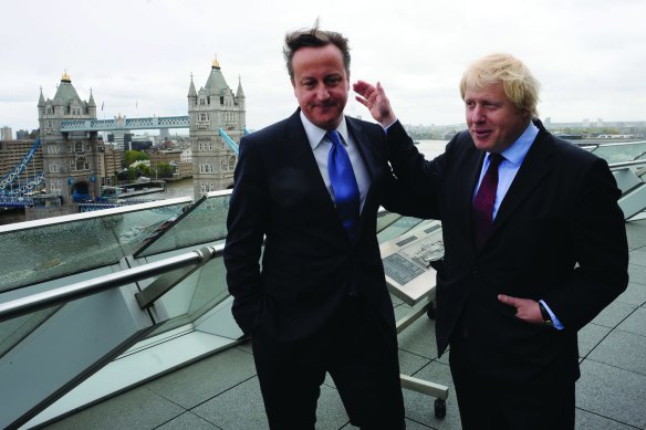 Former UK prime minister David Cameron, left, with then London Mayor Boris Johnson in 2005.