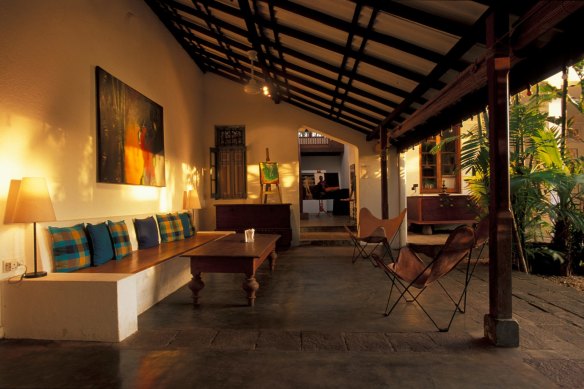 Back veranda of the Barefoot ethical shop, gallery and cafe in Colombo.