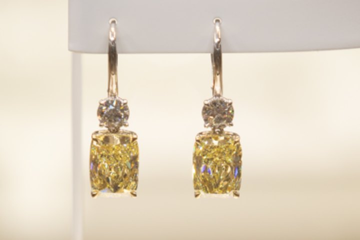 The Chadstone store will be the only one in Australia to sell this $1m pair of yellow diamond earrings.