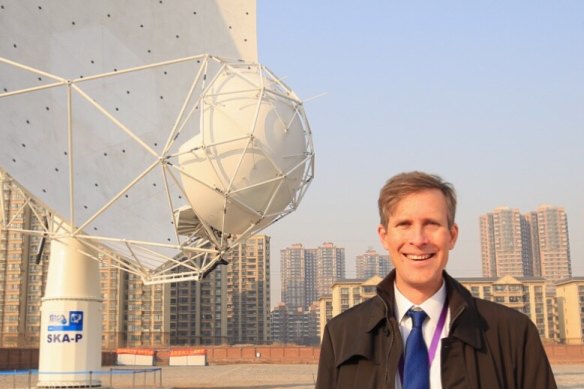 Dr Douglas Bock, director of CSIRO Astronomy and Space Science at the inauguration ceremony for the first Square Kilometre Array (SKA) prototype dish in Shijiazhuang, the capital city of Hebei.