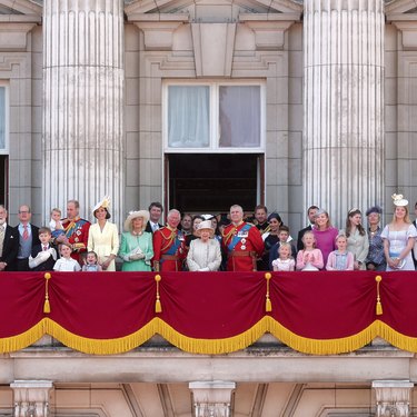 The British royal family at 2019’s Trooping the Colour parade, months before Prince Harry and Meghan Markle rocked its foundations.
