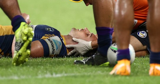 Eels back-rower Ryan Matterson after the Felise Kaufusi tackle.