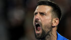 Novak Djokovic fired up on court at the Australian Open.