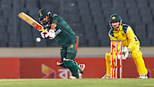 Bangladesh's Towhid Hridoy plays a shot during the second one day international cricket match.