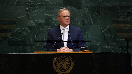 Prime Minister Anthony Albanese has delivered a coded rebuke to US President Donald Trump at the United Nations.