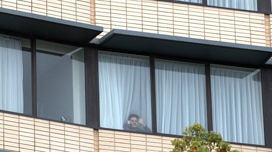 A guest in a Melbourne hotel this month