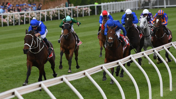 Winx powers past the opposition in the Cox Plate.