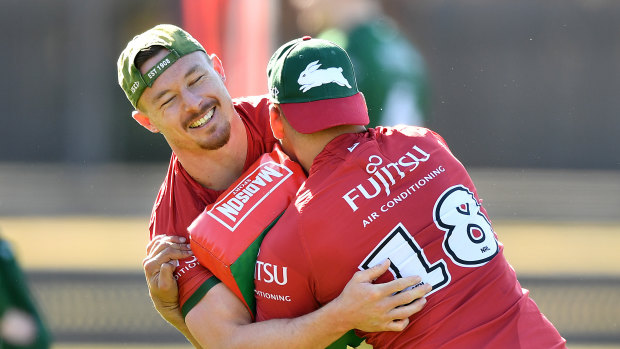 Wrestling with his options: Rabbitohs hooker Damien Cook will test his worth on the open market.