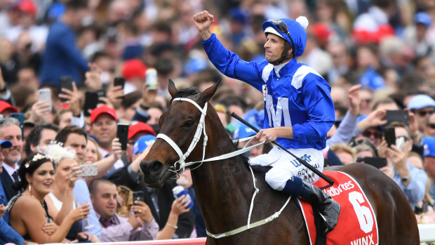 Winx after winning this year's Cox Plate.