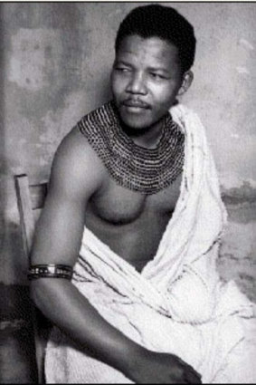The young Nelson Mandela in Xhosa tribal dress 