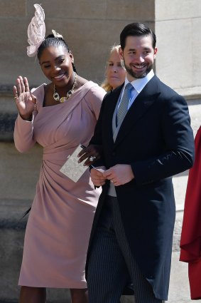 Serena Williams arrives with her husband Alexis Ohanian at the recent royal wedding.