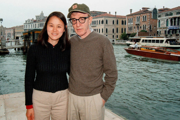 Woody Allen with his wife, Soon Yi, in Venice in 2001. Their relationship changed the way many people view his film Manhattan. 